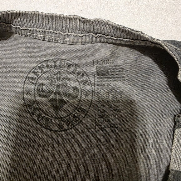 Affliction Gray and Black Camouflage Tee - Picture 2 of 4